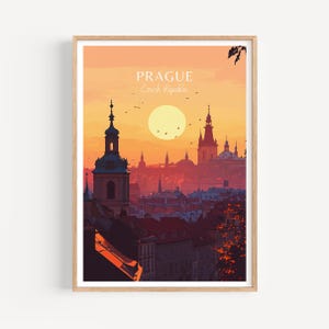 Prague Travel Poster – Czech Republic Wall Art, the perfect gift and a long lasting travel memory | Czech Art Print Wall Decor
