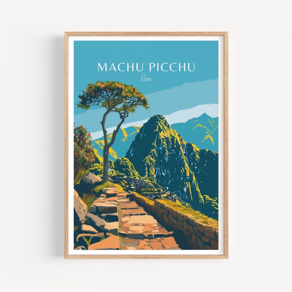 Machu Picchu Reiseposter - Peru Wandkunst, das perfekte Geschenk und eine bleibende Reise Erinnerung | Kunst Druck Südamerika Print