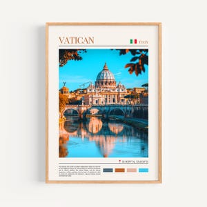 Poster del Vaticano - Arte murale dell'Italia, il regalo perfetto e un ricordo di viaggio duraturo | Stampa artistica da parete con paesaggio urbano