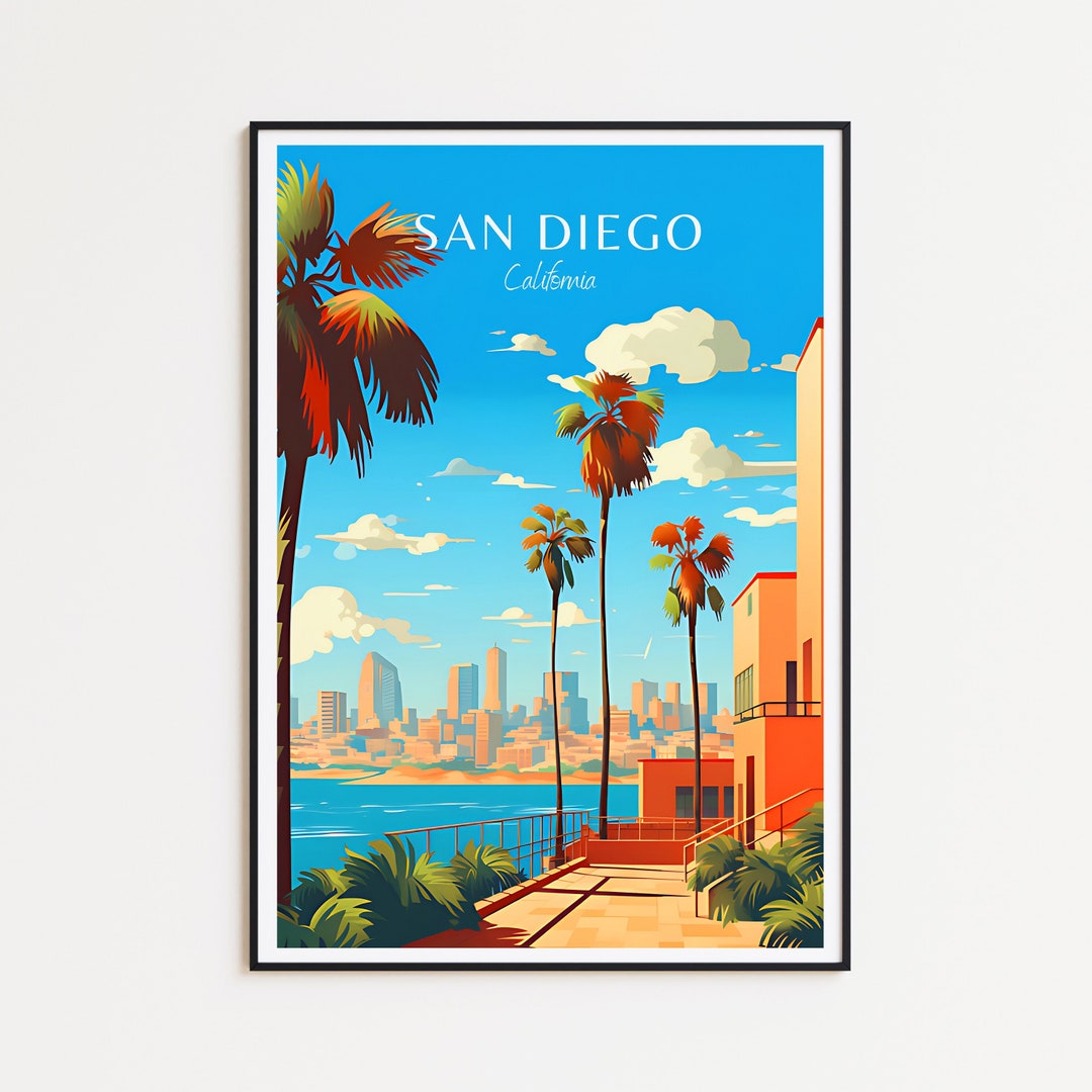 San Diego Travel Poster USA Poster San Diego Vintage Poster Travel ...