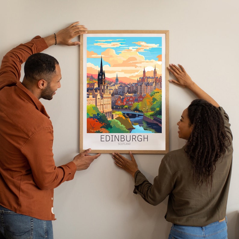 Edinburgh Travel Poster Scotland Wall Art, the Perfect Gift and a