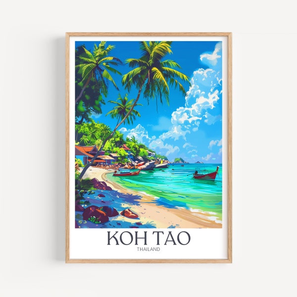 Koh Tao Reiseposter - Thailand Wandkunst, das perfekte Geschenk und eine bleibende Reise Erinnerung | Kunst Druck Print