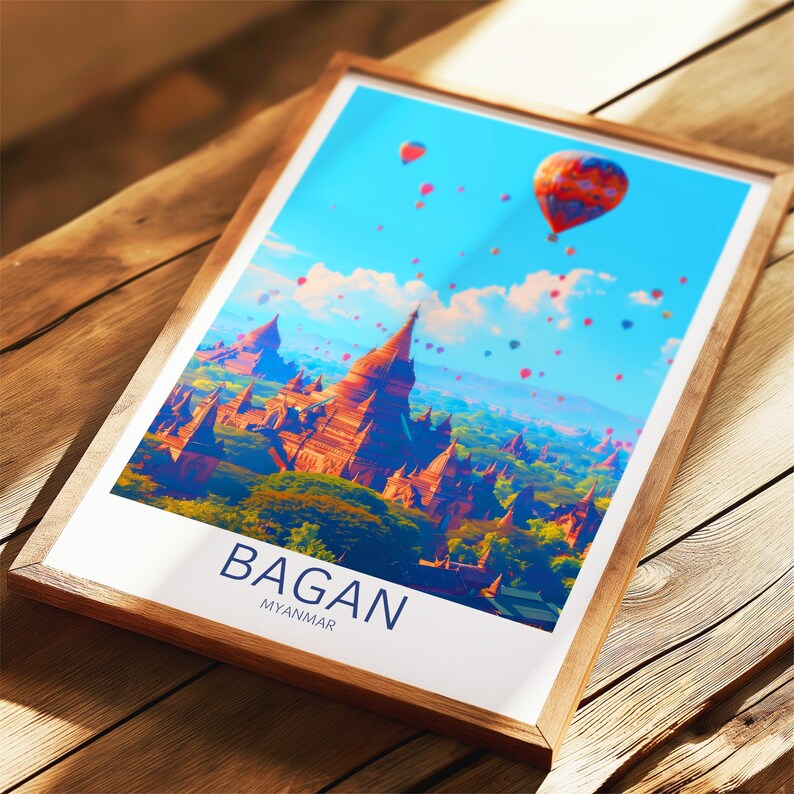 Bagan Travel Poster - Myanmar Wall Art, the Perfect Gift and a Lasting ...