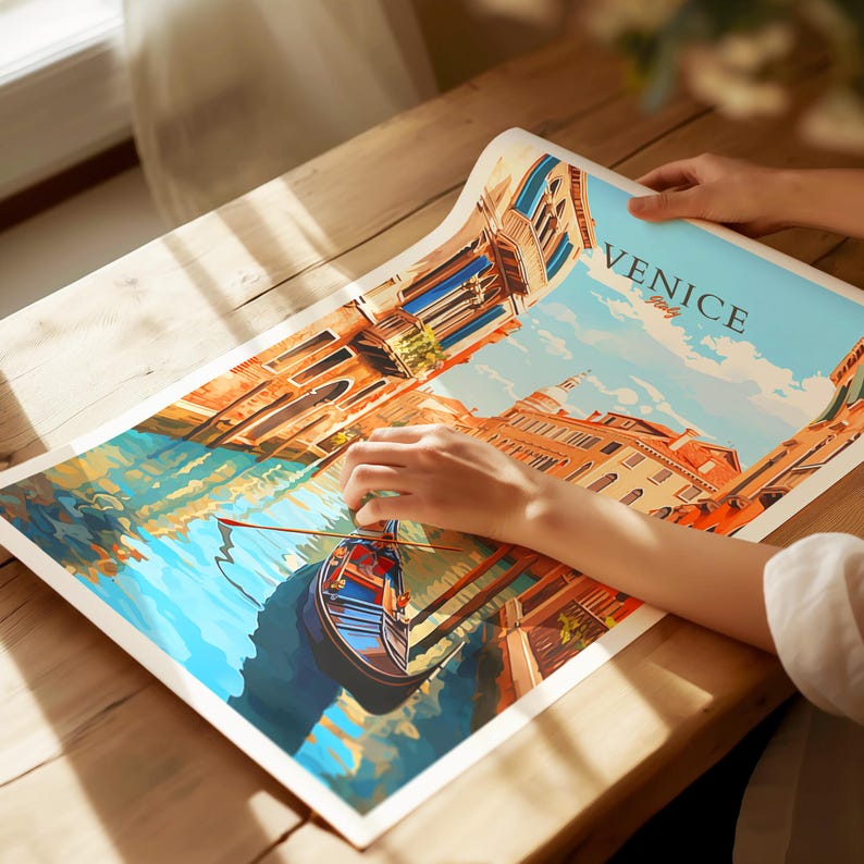 Póster de Venecia, póster de Italia, póster vintage de Venecia, póster de viaje, póster de Venecia, póster retro, regalo de viaje de Venecia, Italia. imagen 11