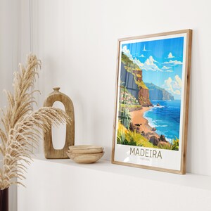 Madeira Reseposter Portugal Poster Madeira Vintage Poster Reseposter Madeira Retro Poster Madeira Resor Present Väggkonst Tryck bild 8
