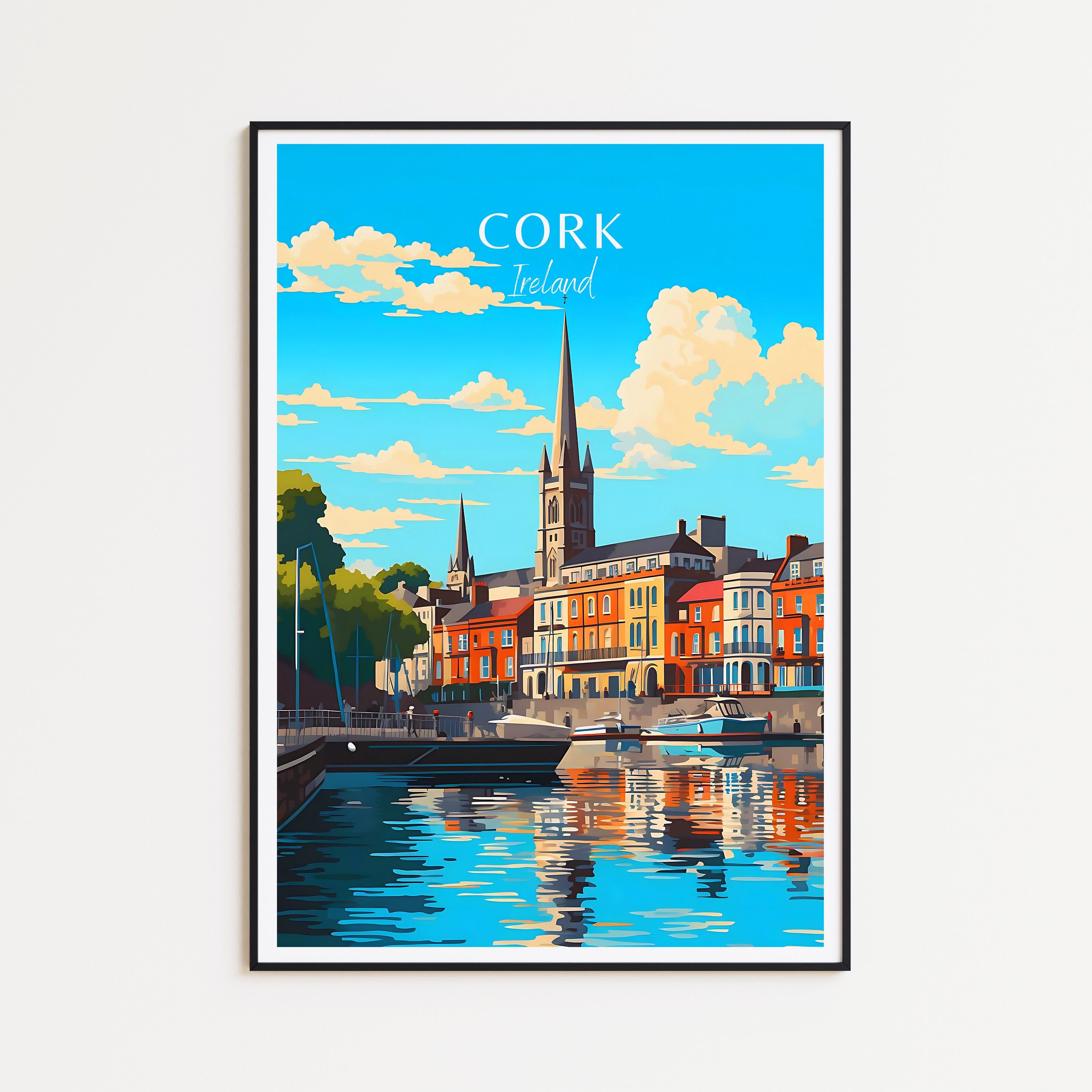 Cork Travel Poster Ireland Wall Art for Home Decor, the Perfect Gift