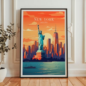 New York Reise Poster - NYC Poster - USA Wandkunst für Zuhause, das perfekte Geschenk und eine bleibende Reiseerinnerung | NY Kunstdruck