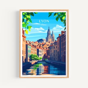 Lyon Reiseposter - Frankreich Wandkunst, das perfekte Geschenk und eine bleibende Reise Erinnerung | Kunst Druck Print