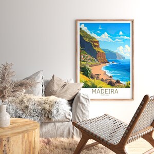 Madeira Reseposter Portugal Poster Madeira Vintage Poster Reseposter Madeira Retro Poster Madeira Resor Present Väggkonst Tryck bild 11