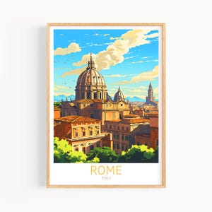 Rome Poster Italy Poster Rome Vintage Poster Travel Poster Rome Retro Poster Rome Travel Gift Wall Art Print image 2