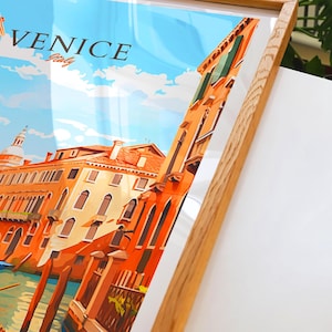 Póster de Venecia, póster de Italia, póster vintage de Venecia, póster de viaje, póster de Venecia, póster retro, regalo de viaje de Venecia, Italia. imagen 7