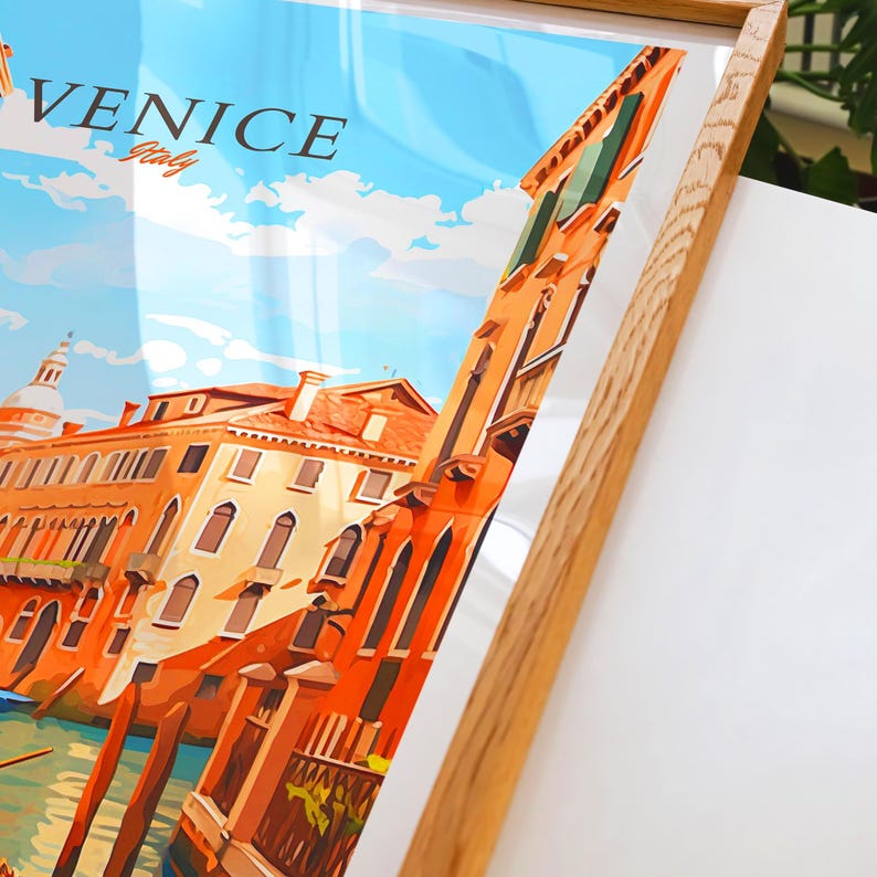 Póster de Venecia, póster de Italia, póster vintage de Venecia, póster de viaje, póster de Venecia, póster retro, regalo de viaje de Venecia, Italia. imagen 7