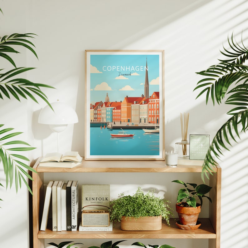 Copenhagen Travel Poster Denmark Wall Art for Home Decor, the Perfect