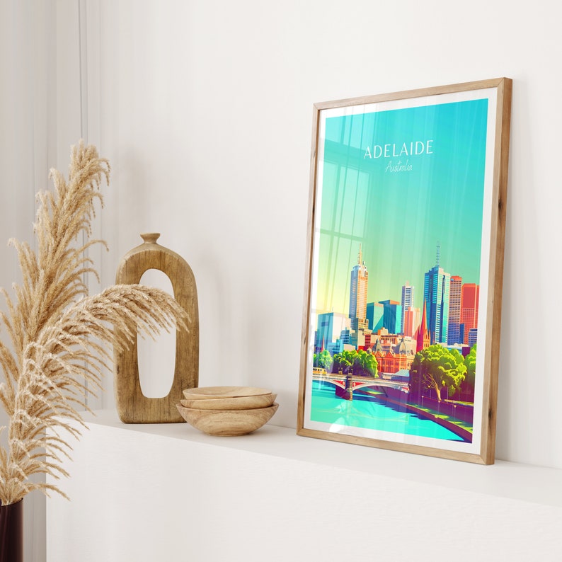 Adelaide Travel Poster Australia Wall Art, the Perfect Gift and a