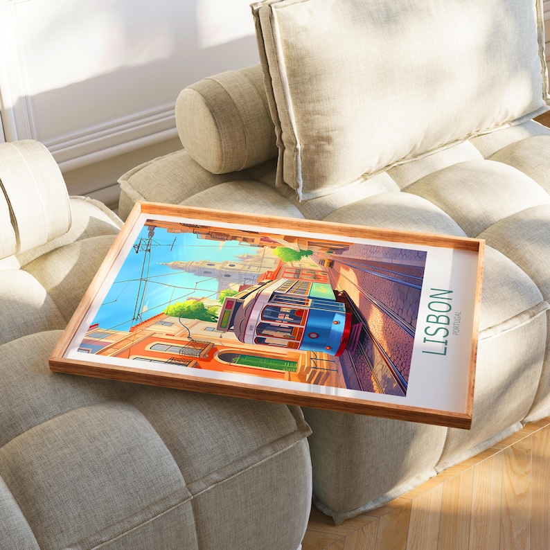 Lissabon reisposter - Lissabon poster - Portugal muurdecoratie, het perfecte cadeau en een blijvende herinnering | Kunstprint afbeelding 4