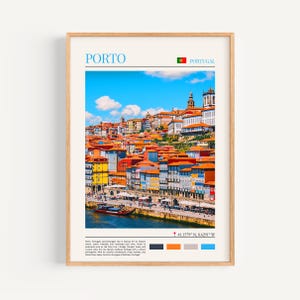 Poster di Porto - Arte murale del Portogallo, il regalo perfetto e un ricordo di viaggio duraturo | Stampa artistica da parete con paesaggio urbano