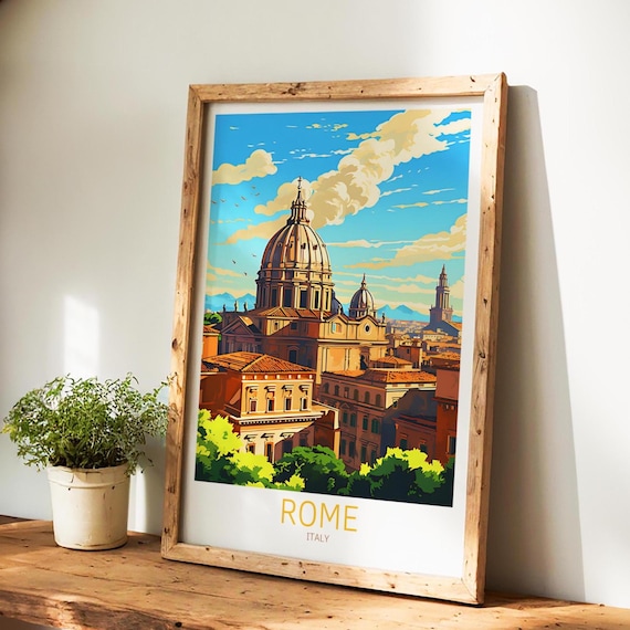 Rom Poster Italien Poster Rom Vintage Poster Travel Poster Rom Retro Poster Rom Reise Geschenk Wandkunst Druck