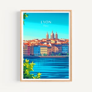 Lyon Reiseposter - Frankreich Wandkunst, das perfekte Geschenk und eine bleibende Reise Erinnerung | Kunst Druck Print