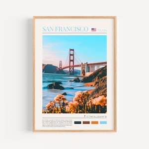 San Francisco Poster – USA Wall Art, the perfect gift and a lasting travel memory | California Travel Art Print, Golden Gate Bridge Poster