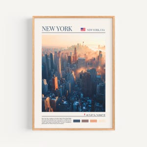 New York Poster – USA Wall Art, the Perfect Gift and a Lasting Travel Memory | NYC Cityscape Travel Art Print Wall Decor