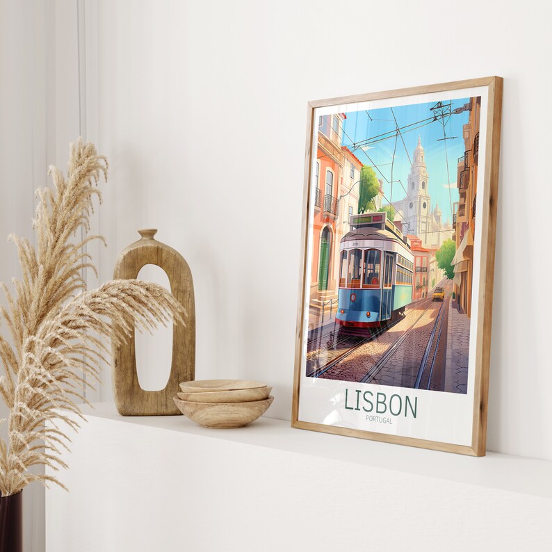 Lissabon reisposter - Lissabon poster - Portugal muurdecoratie, het perfecte cadeau en een blijvende herinnering | Kunstprint afbeelding 2