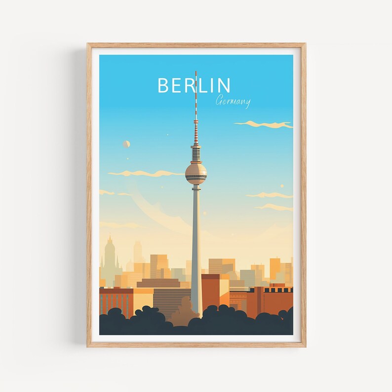 Berlin Travel Poster Germany Wall Art for Home Decor, the Perfect Gift
