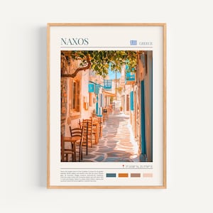 Poster di Naxos - Arte murale greca, il regalo perfetto e un ricordo di viaggio duraturo | Stampa artistica da parete con paesaggio urbano