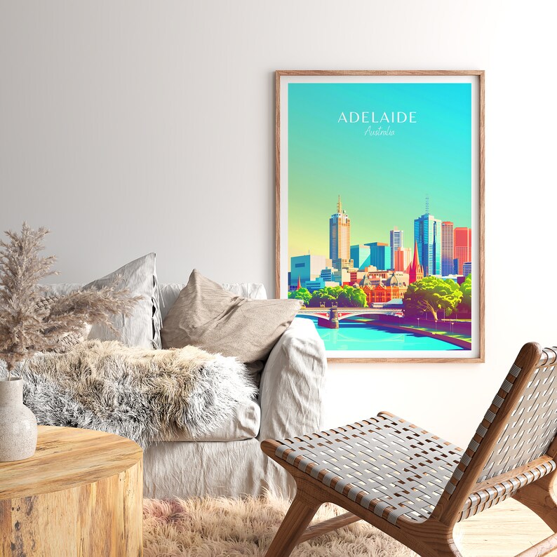Adelaide Travel Poster Australia Wall Art, the Perfect Gift and a