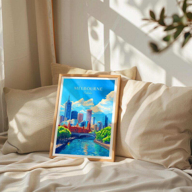 Melbourne Travel Poster Australia Wall Art, the Perfect Gift and a