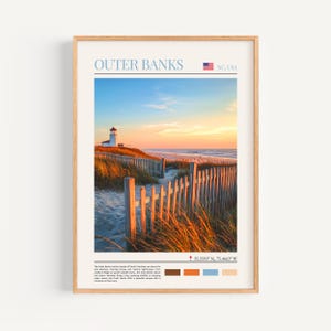 Outer Banks Poster – USA Wall Art, the perfect gift and a lasting travel memory | North Carolina Travel Art Print Wall Decor