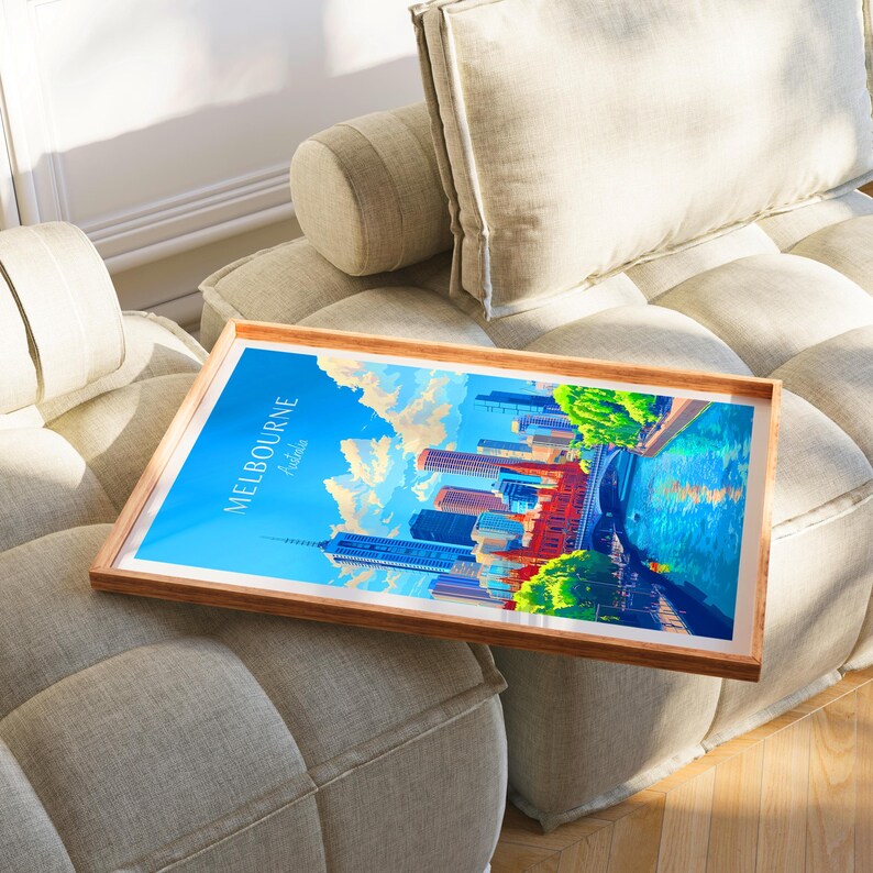 Melbourne Travel Poster Australia Wall Art, the Perfect Gift and a