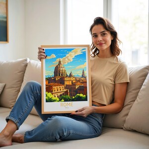 Rome Poster Italy Poster Rome Vintage Poster Travel Poster Rome Retro Poster Rome Travel Gift Wall Art Print image 5