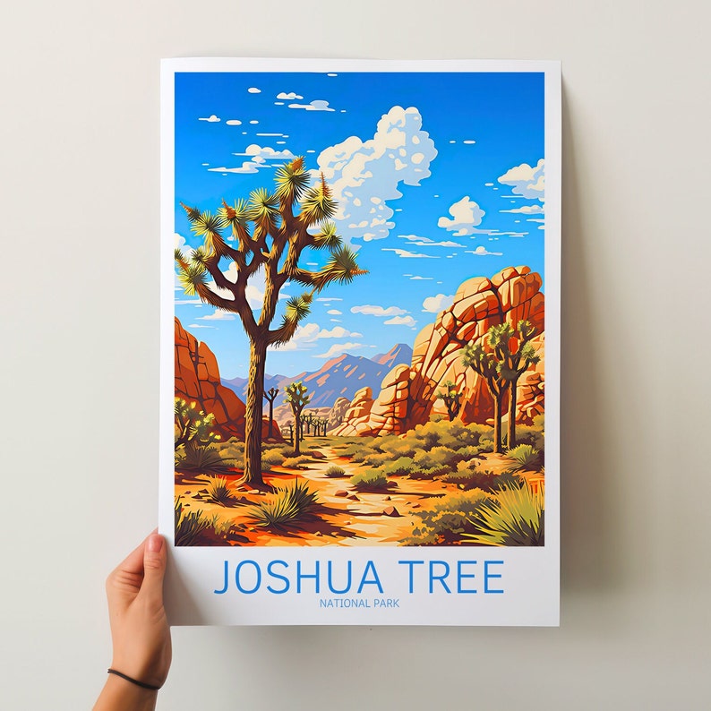 Joshua Tree Travel Poster National Park Poster Joshua Tree Vintage ...