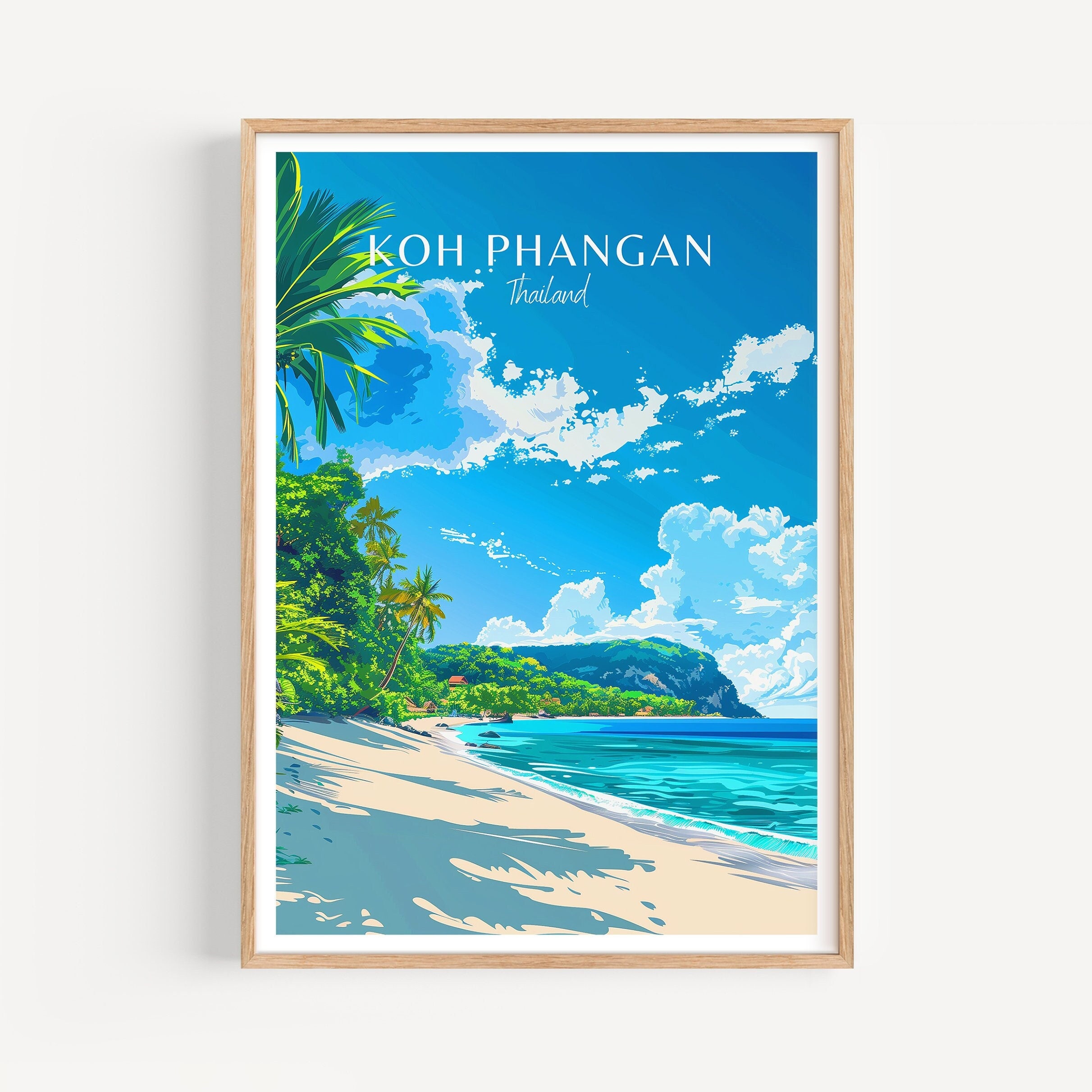 Koh Phangan Poster - Thailand Wall Art, the perfect gift and a lasting travel memory | Art Print