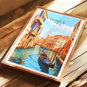 Póster de Venecia, póster de Italia, póster vintage de Venecia, póster de viaje, póster de Venecia, póster retro, regalo de viaje de Venecia, Italia. imagen 6