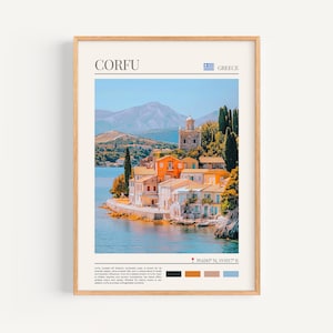 Korfu Poster - Griechenland Wandkunst, das perfekte Geschenk und eine bleibende Reise Erinnerung | Stadtbild Reise Kunst Print Wanddeko