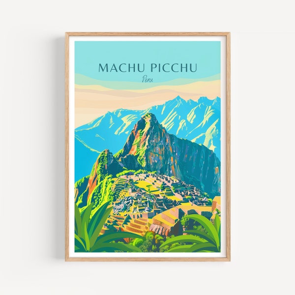 Machu Picchu Reiseposter - Peru Wandkunst, das perfekte Geschenk und eine bleibende Reise Erinnerung | Kunst Druck Südamerika Print