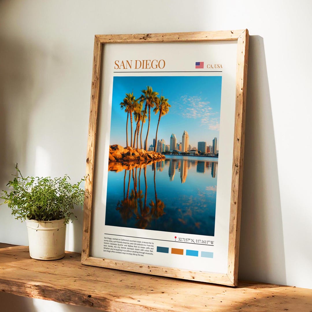 San Diego Poster – USA Wall Art, the Perfect Gift and a Lasting Travel ...