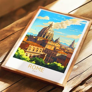 Rome Poster Italy Poster Rome Vintage Poster Travel Poster Rome Retro Poster Rome Travel Gift Wall Art Print image 6