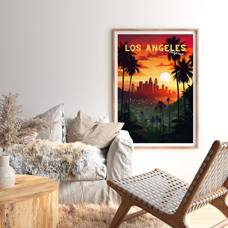 Los Angeles Travel Poster LA Poster Los Angeles Vintage Poster Travel