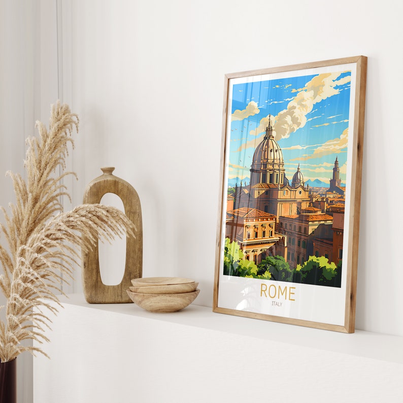 Rome Poster Italy Poster Rome Vintage Poster Travel Poster Rome Retro Poster Rome Travel Gift Wall Art Print image 10