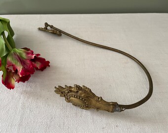 Vintage French Ornate Ormolu Curtain Tie Back Very Elegant, Chateau Chic, Large French Hooped Curtain Holder