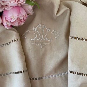 12 serviettes de table D. Porthault blanc dore