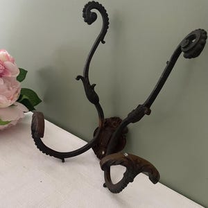 Vintage French Double Bronze Hat & Coat Hook, French Portmanteau, Coat Rack, Ormolu Double Metal Hat and Coat With 2 Hangers, Bronze Hook