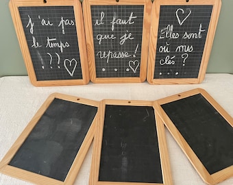 Vintage French Wooden Slate Blackboard Chalkboard Writing Slate. New Old Stock