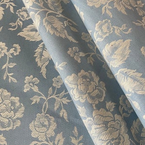Vintage französischer unbenutzter Damast Stoff, Toile de Matelas, Reversible, Rosen, Leinen Metis 98 breit x 105 cm lang