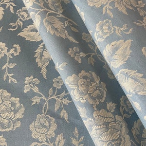 Vintage French Unused Damask Fabric, French Ticking, Toile de Matelas,  Reversible, Roses, Linen Metis