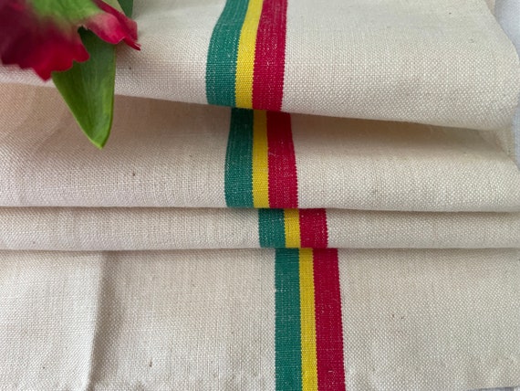 Bundle Vintage French Linen Metis Tea Towels, Mono P C, Vintage