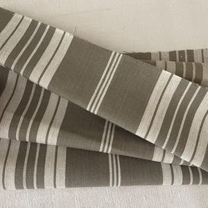 Unbenutztes Vintage Französisches Vintage Inlett, Toile de Matelas, Grau und Weiss Streifen 30 cm breit 66 cm lang, 30 cm breit x 26 cm lang,