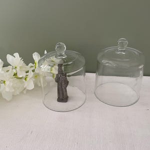 Vintage French Tall Shaped Glass Cloche, Decorative Vintage Glass Dome, Glass Display, Candle Cover, Hand Made Glass Dome